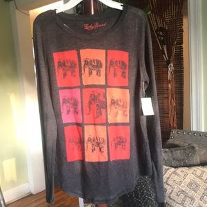 Lucky Brand Small Gray  long sleeve elephant shirt